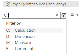 filter for calculations